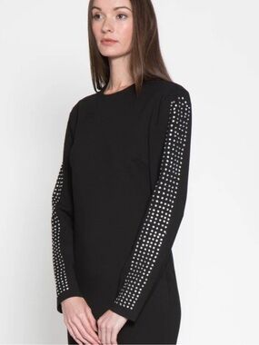 Walter Baker sequin Black Long-Sleeve Studded Sheath Dress party NWT Tessa